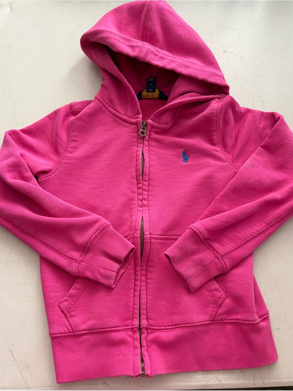 Polo by Ralph Lauren Bright Pink Girls' Hooded Zip Sweatshirt